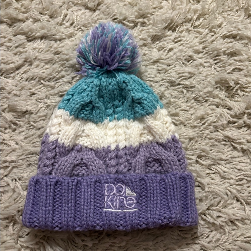 Dakine Purple,White and Teal Pom-pom Beanie